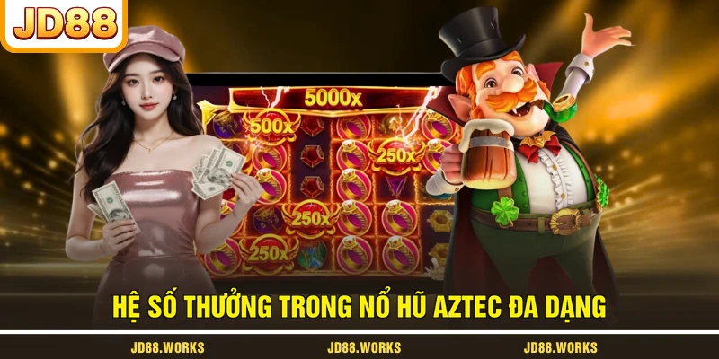 Hệ số thưởng trong nổ hũ Aztec đa dạng